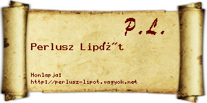 Perlusz Lipót névjegykártya